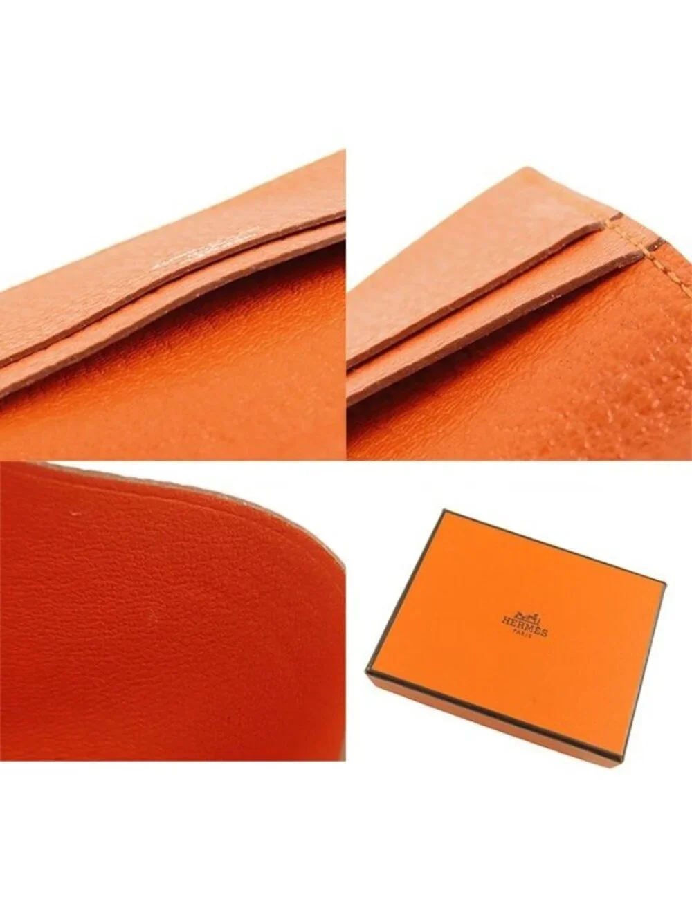 Hermes Evelyne Orange Chevre Card Case